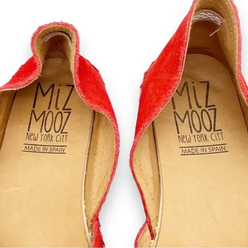 Miz Mooz Cherry Red Suede Leather Espadrille Flat Shoes EU 39 US Size 8.5-9