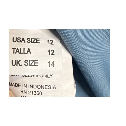 2000s Morilee Madeline Gardner Slate Blue Satin Formal Gown medium