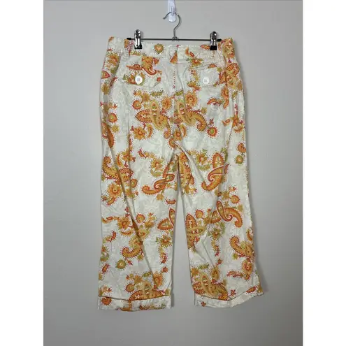 VTG Khakis International Design Capri Crop Pants Size 10 Missing interior button Orange