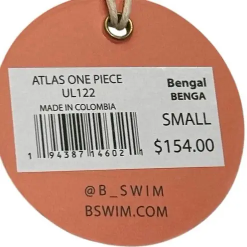 NWT B. Swim Atlas High Leg One Piece Swimsuit – Bengal Print – Size Small Pink