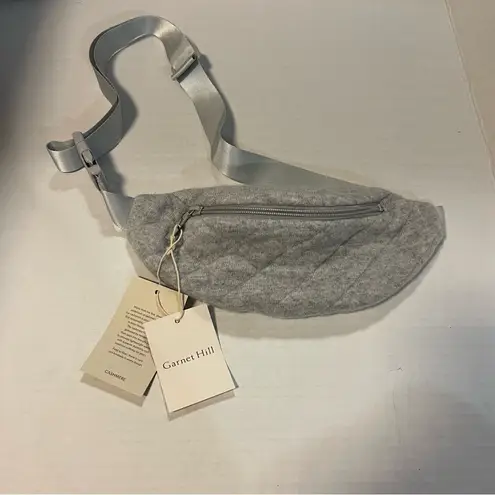 Garnet Hill Cashmere Belt Bag in Heathered Gray w/ Silk Lining NWT Great Gift!