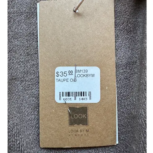 Look By M New York Shawl Vest Sleeveless Draped Cardigan One Size Taupe Tan Size L