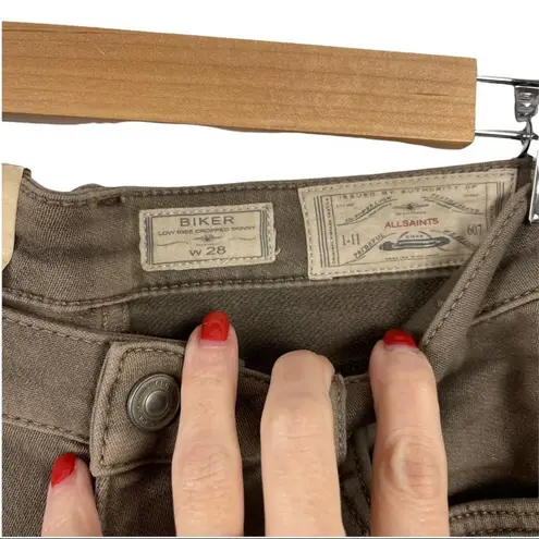 ALLSAINTS NWT All Saints Biker Moto Zipper Accents Ankles Cropped Skinny Jeans Size 28