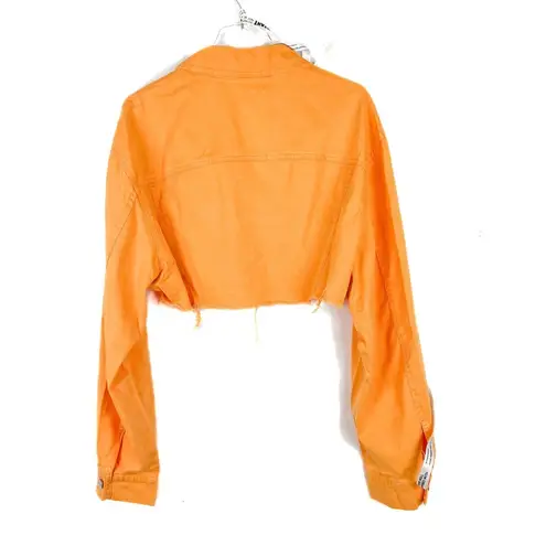 Mistress Rocks NWT  Enrich Cropped Tangerine Denim Jacket Size Large L NEW