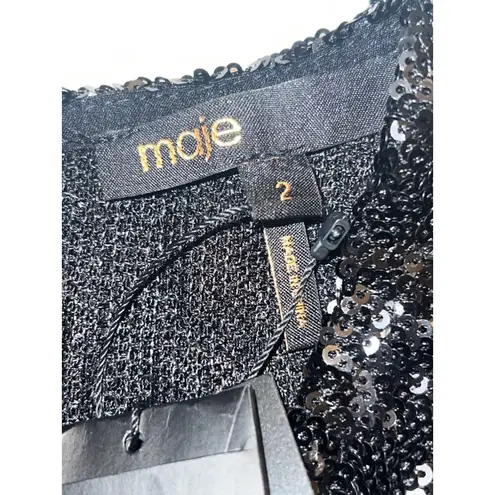 Maje $235 Noir Rhinestone Top Size 2/Medium NWT