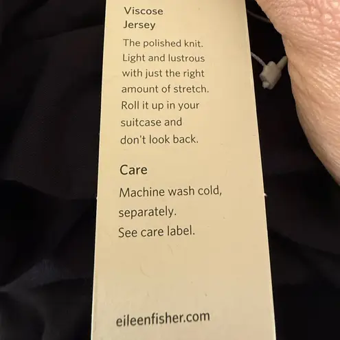 Eileen Fisher  Viscose Jersey Dress & Hi-Back V-Neck Knee Length USA Navy NWT XS