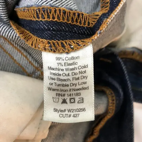 Crippen Dark Rinse Denim Slim Straight Cropped Jeans Deep Blue Size 24