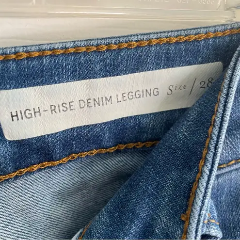 Pilcro and the Letterpress Anthropologie Pilcro Classic Blue Women's High Rise denim legging size 28 retro
