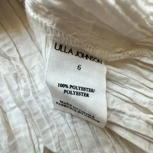 Ulla Johnson Ravenna One-Shoulder Pleated Ruffle Top Ivory Size 6 Blouse