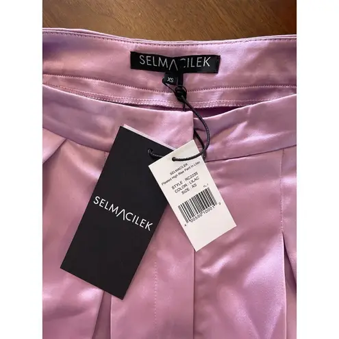 SELMACILEK Pleated High Rise Pants in Lilac XSmall New Womens Trousers Purple Size XS