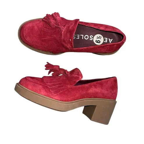 Aerosoles NEW Gibes Fringe Loafer Color: Pomegranate Suede