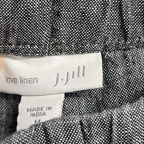 J. Jill Love Linen Wide Leg Cropped Pants Trousers Grey Medium High Waisted Gray