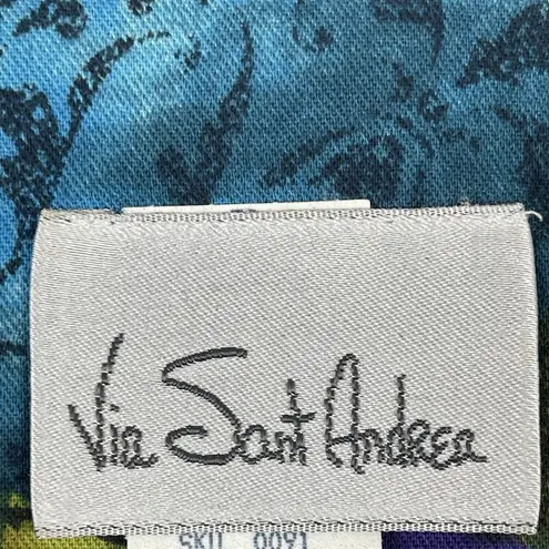 Vintage Via Sant Andrea Dress Women 14 Petite Multicolor Floral Artsy Retro 80s Size 14P