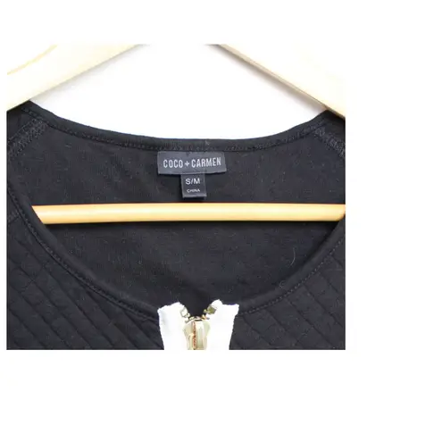 Coco + Carmen Coco + Carmen Quilted Womens Size S/M Black Top Gold Zippers
