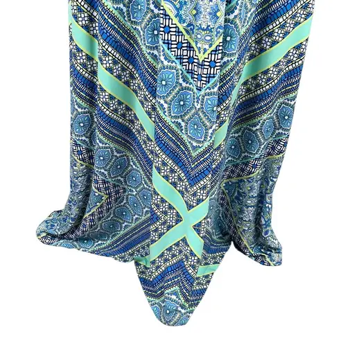 London Times Maxi Dress 4 Keyhole Sleeveless Geometric Long Stretch New