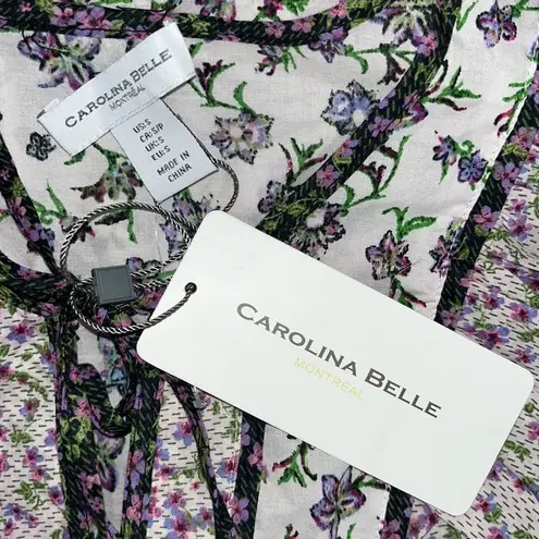 Carolina belle NWT Size S Floral Patchwork Print Tiered Ruffle Peasant Shirt Top