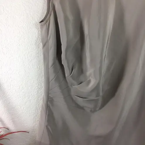 Lafayette 148 metallic gray silk asymmetric blouse Size 2