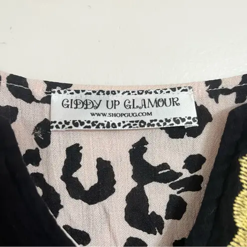 Giddy Up Glamour Dress Womens 3XL Multicolor Floral Lined Embroidered Leopard