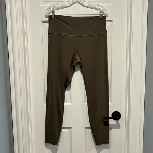 Lululemon  Align Ribbed High-Rise Pant 28" Java Brown Tan Size 14 Leggings