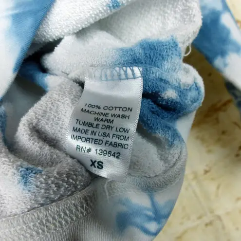 Mollusk Surf Shop Sweatshirt Womens XS Blue White Indigo Tie Dye Crew Boho Beach