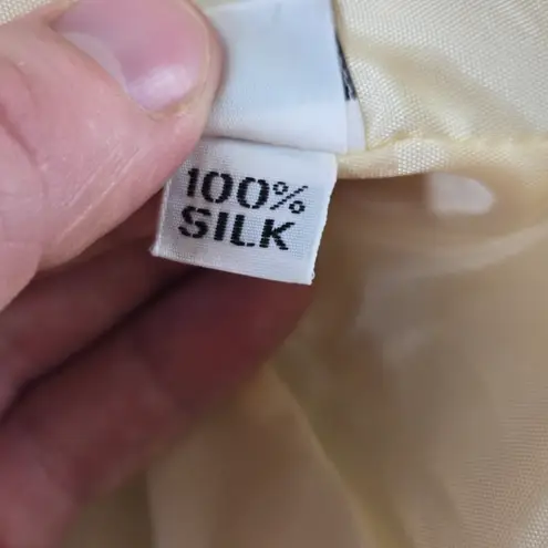 Vintage 80s Giancarlo Ferrari Gold Metallic Silk Blazer Made in USA Size Medium