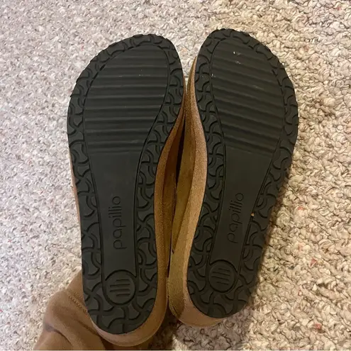 Birkenstock Papillio Namica Tea Suede Size 42 US 11 Wedge Cork Slide Sandals Brown