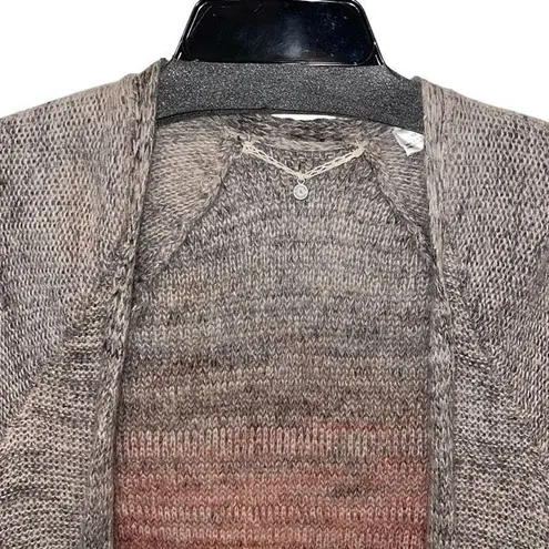 Anthropologie Knitted & Knotted Womens Cody Ombre Peplum Cardigan Sweater Multic Pink Size XS