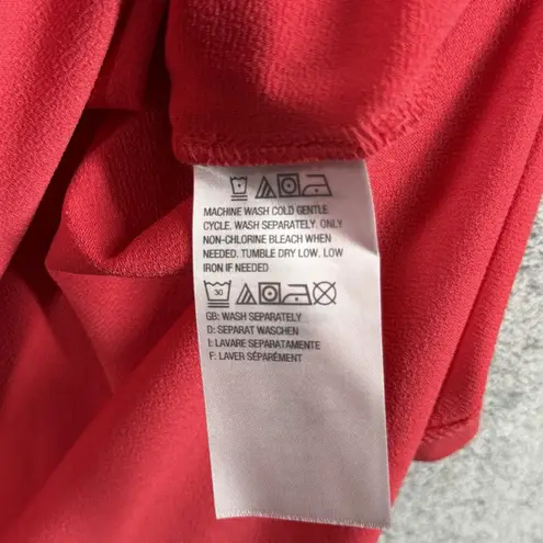 Dennis Basso Dennis by Blouse Medium Pink Lace Trim Balloon Sleeve Casual Chic