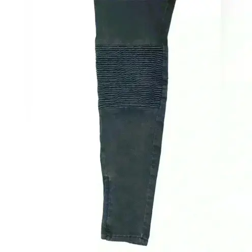 ZARA  Slim Fit Medium Rise Black Moto Jeans with Zipper Ankle‎ Size 4