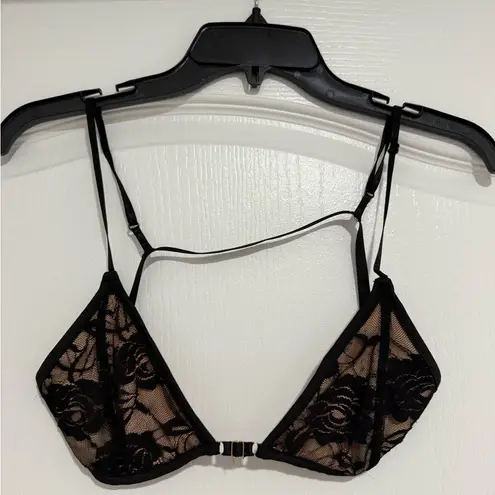 TikTok Viral Black Lace Top with Bralette Size L