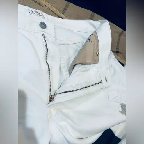 Ralph Lauren Polo  Woman The Avery Boyfriend Patchwork Jeans off white S 31  $298