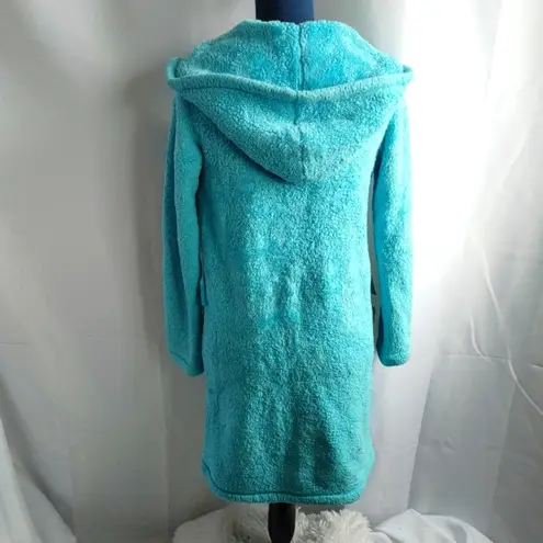 Jennifer Moore Turquoise Blue Fleece Lounge Robe