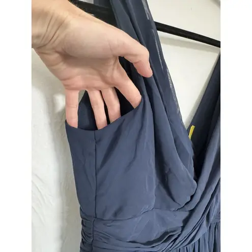 Dessy Collection Vivian Diamond Collection Chiffon Gown Style 2894 Size 18R Navy Blue