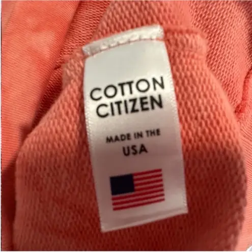 Cotton Citizen Milan Crop Distressed Hoodie Coral Small S