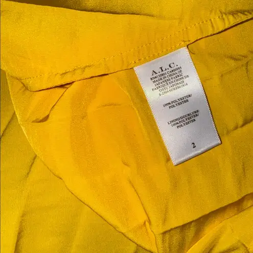 ALC Frank NWOT A.L.C. Delfina Matte Pleated one shoulder Dress in Sole yellow Sz 2