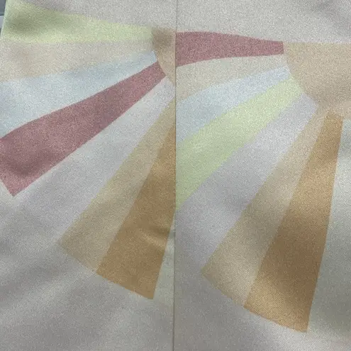 Club Monaco NWT Peach Cream Sunshine Patterned Pleated A-Line Mini Skirt