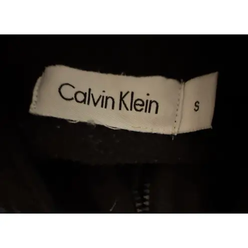 Calvin Klein  Black Pullover 1/4 Zip, Polyester/Nylon, Zip Front Pockets, Small
