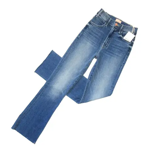 NWT Mother Hustler Ankle Fray in Healing Jar High Rise Boot Crop Stretch Jean 32 Blue