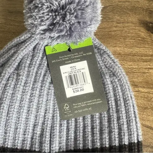 Alpine Design Colorblock Grey Black Cuffed Pom Beanie SKU#H2479