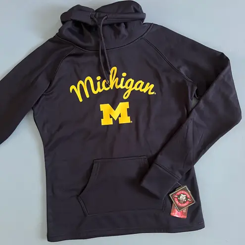 Colosseum Athletics NWT Colosseum Michigan Wolverines Navy Blue Funnel Neck Pullover Sweatshirt