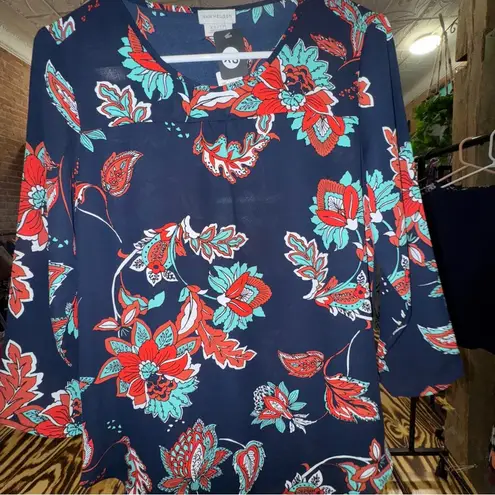 Van Heusen Black and Red Blouse Top