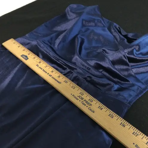 Strapless Navy Blue Satin Formal Dress Gown Slit Sexy Elegant Party Cocktail Size XL