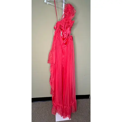 Mac Duggal NWT Ruffled One Shoulder Asymmetrical Gown in Cherry Size 12