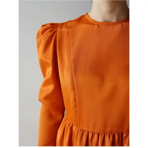 Batsheva NEW Prairie Victorian vampire womens Dress in Orange Moire Size 4