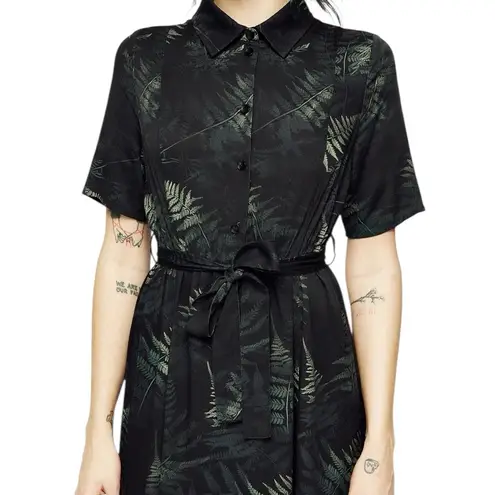 Disturbia Fernery Midi Shirt Dress Black Green Whimsigoth Dark Romance Witchy Size 2