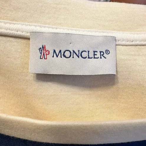 Moncler MINT🌟 Maglia Girocollo Round Neck Jumper Blouse Striped Blue Cream Large