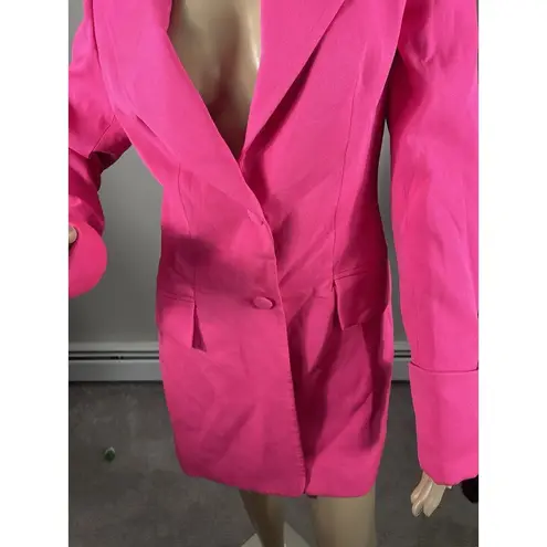 Ellae Lisque Hot Pink Center of Attention Blazer Size S Date Night Party