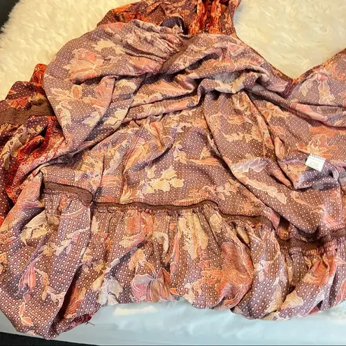 Jaase Long Maxi Boho Floral Print Dress Size XS Button front Rayon Cottagecore