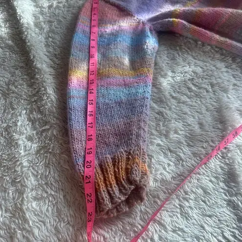 Gorgeous Handknit Pastel Rainbow Knit Sweater XS/S Blue