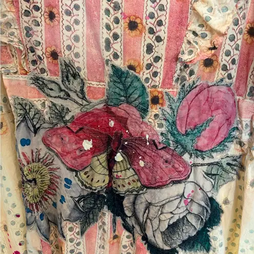 Magnolia Pearl Floral and Striped Maxi Dress - Pink and Cream Anastasia